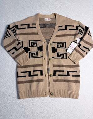 Hazel Moon Southwestern Geometric Knit Button Up Cardigan Sweater